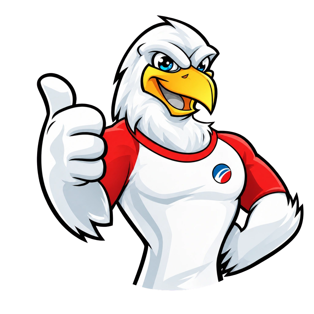 Mascota águila de Eagle Party Rentals