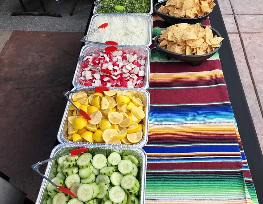Taquiza preparada para invitados